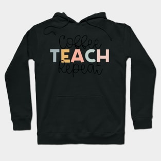 Coffee Teach Repeat Muted Rainbow Hoodie